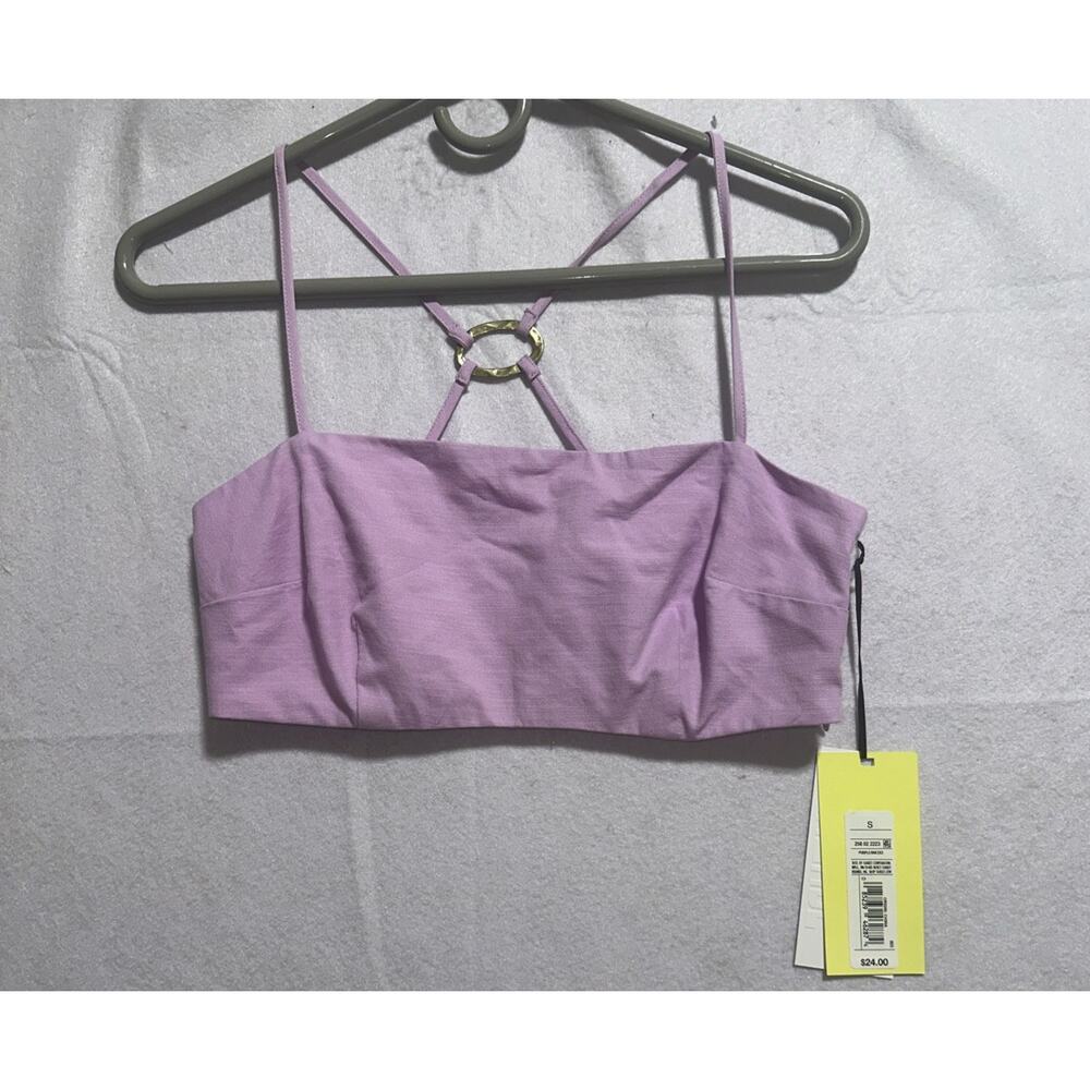 NWT Future Collective Women’s Purple O Ring Crop Top Size Small